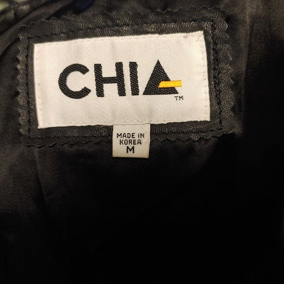 Vintage Chia Womens Leather Jacket Size M Medium Cropped Cinch Waist "Snakeskin" - Picture 9 of 12